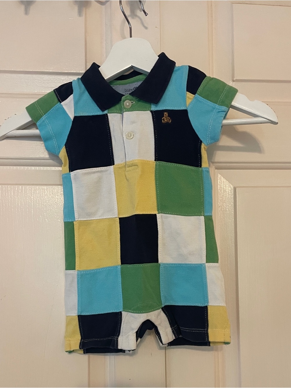 Baby Gap Preppy Kidcore Patchwork Polo Romper 3-6 Months